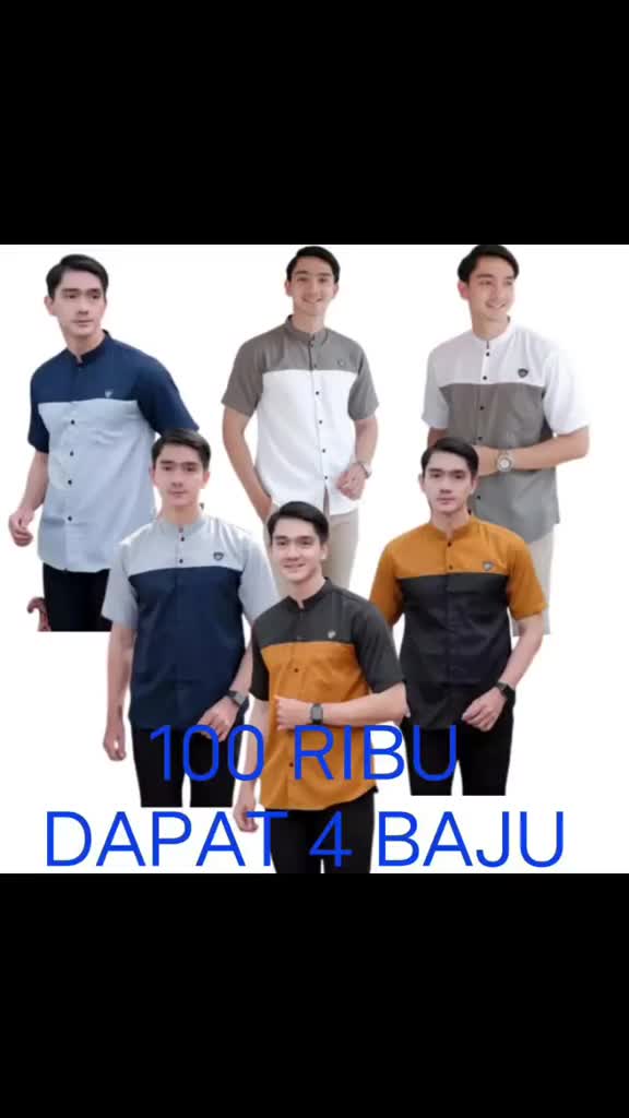 PROMO 100 RIBU DAPAT 4 BAJU KOKO KURTA KOMBINASI FULL KATUNKatun Muslim