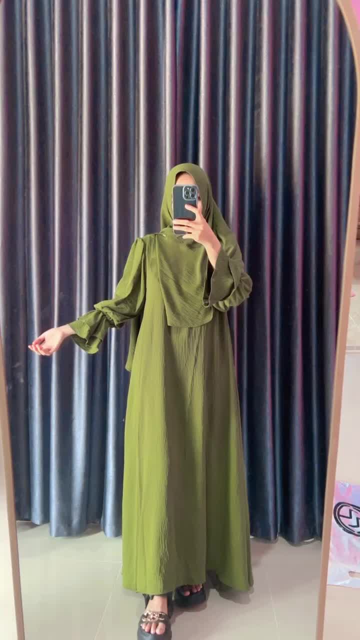 GAMIS SET CAHAYA CRINGKLE AIRFLOW PREMIUM Muslim
