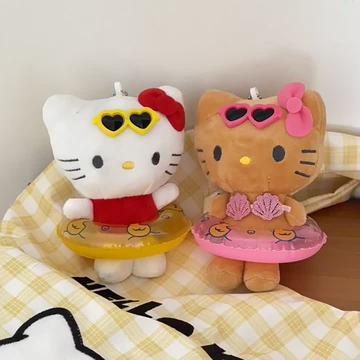 Hello Kitty Gantungan Kucing Kartun Lucu Pelampung Renang Kucing Bikini Cantik Gantungan Tas Boneka Mini Aksesoris Koleksi Mode Imut Hadiah Unik Stok Lengkap