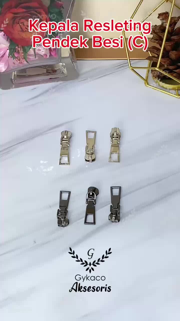 Aksesoris Tas Kepala Resleting BESI No. 5 (B) Pendek / Patah (Zipper puller) - (IMPORT)