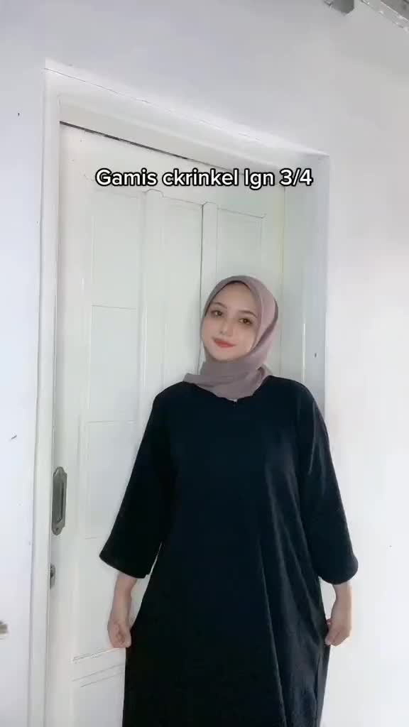 PAKET HEMAT 3 PCS DASTER CRINKEL LENGAN 3/5 Gamis Busui Airflow Crinkle Ibu Muslim Wanita