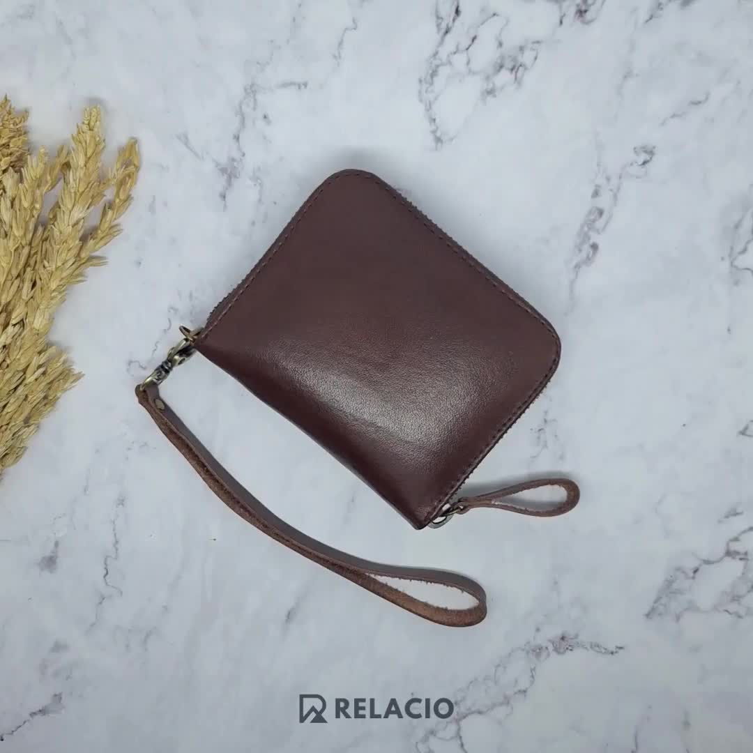 Dompet Wanita Kulit Sapi Asli Kecil Simpel Leather Wallet Premium Original Kartu Wadah/Dompet Koin