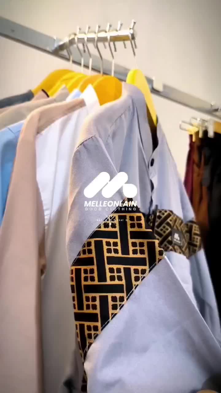 Baju Koko Kobata Kemko Kemeja Kurta Lengan Panjang Manset Takwa Muslim Pria Katun Motif Kain Lembut Nyaman Strip Kerah Kancing Formal