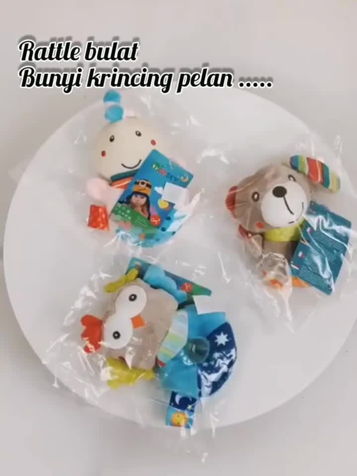 Mainan Bayi Rattle Bentuk Bulat Donut Bahan Plush Bisa Untuk Hampers
