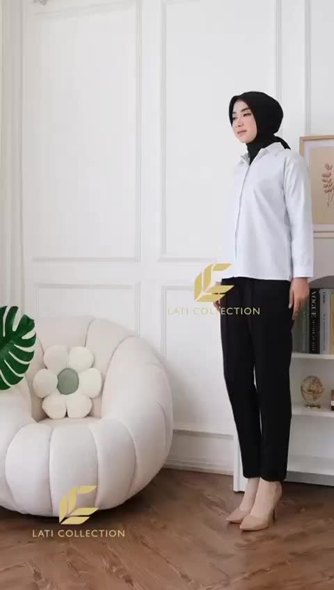 KEMEJA PUTIH WANITA LENGAN PANJANG FORMAL POLOS KERJA TOYOBO M - XXL PREMIUM QUALITY