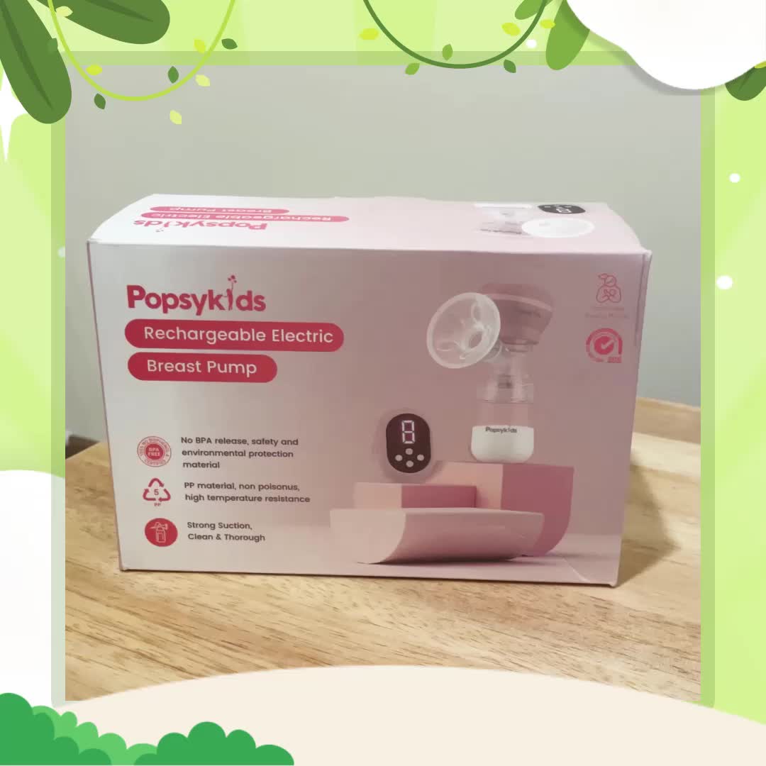 Popsykids Rechargeable Breast Pump Portable – Pompa ASI Portable Wireless – Food Grade BPA Free Automatic Handy Electric Breast Pump Portable Bayi Ibu Accessories
