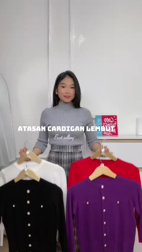 AJW [XAZ] Kardigan Top Long Sleeve Premium | Atasan Rajut Lengan Panjang Kekinian High Quality | Baju Lengan Panjang Rajut Elegan | Cardigan Rajut Lengan Panjang