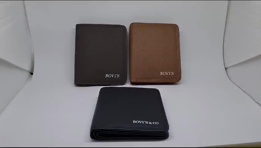 Dompet Pria Dompet Simple Dan Polos Dompet Model Lipat Berdiri Bahan PU Brudu Kartu Uang Kulit Hitam