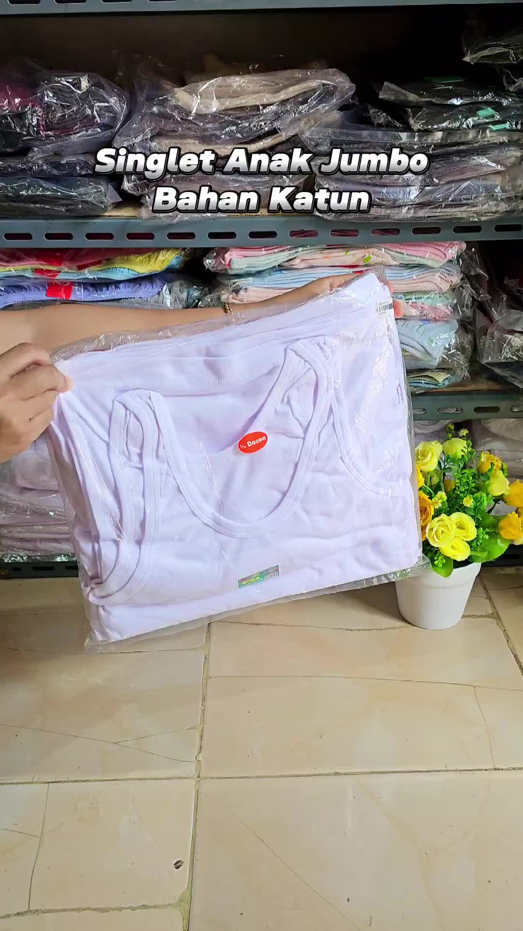 Kaos Dalam Anak Jumbo Agree ST 04 Bahan Katun | Singlet Putih Polos Tali Besar
