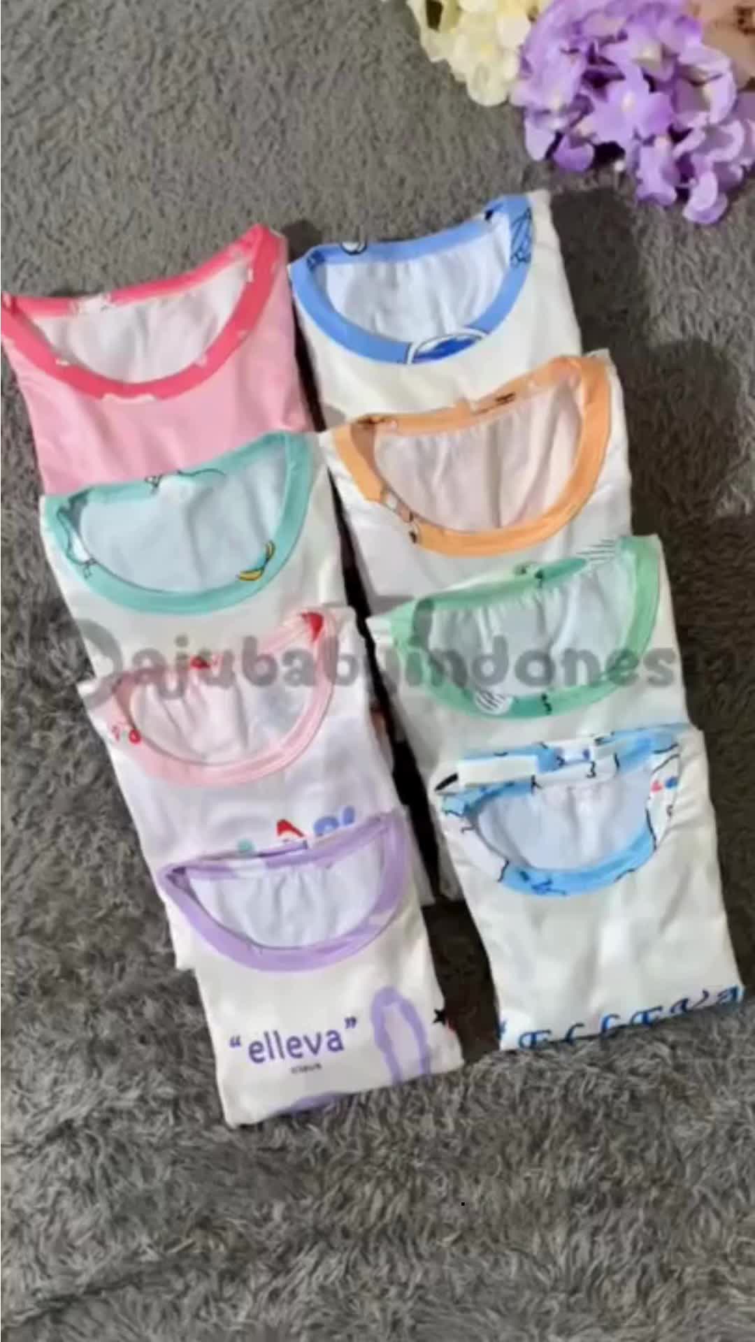 BBI Setelan anak laki laki perempuan set bayi cowok cewek baju harian lengan pendek unisex motif karakter kartun lucu print anti lengket polos bahan katun jersey lembut adem dingin tidak gerah melar stretch import kualitas premium usia 0 5 tahun 7010-02