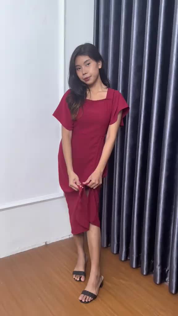 DB - Elsa Serut Paha Cringkle LD 110cm [ Daster Wanita Kekinian - Bisa COD ] Simple Elegan Dress Midi Pesta Casual Pendek