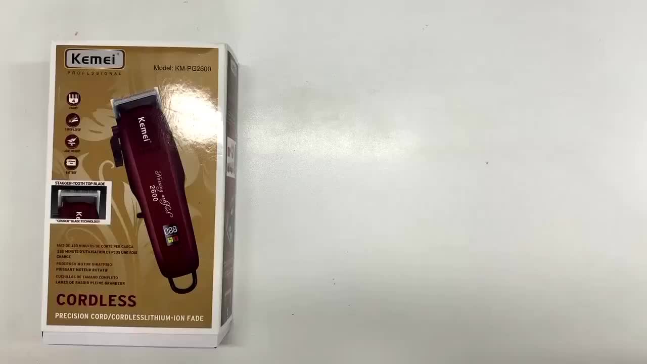 Mesin Cukur Rambut Professional Barbershop KEMEI KM-2600 Indikator Baterai  LCD Digital Aman   tanpa kabel pemangkas & gunting rambut Kumis Jenggot Elektrik alat murah