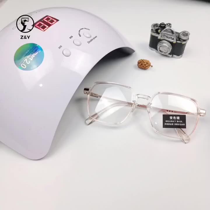 Kacamata Anti Radiasi Wanita Pria Lensa Square Replaceable Asli Biru Eyewear