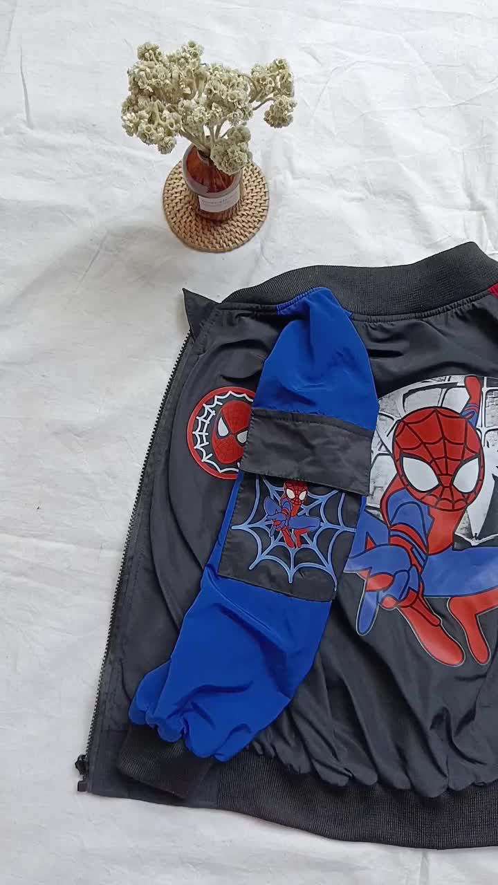 Jaket Anak Laki laki Karakter Spiderman Super Hero Anti Angin uisa 2-4-6-8-10-12 tahun