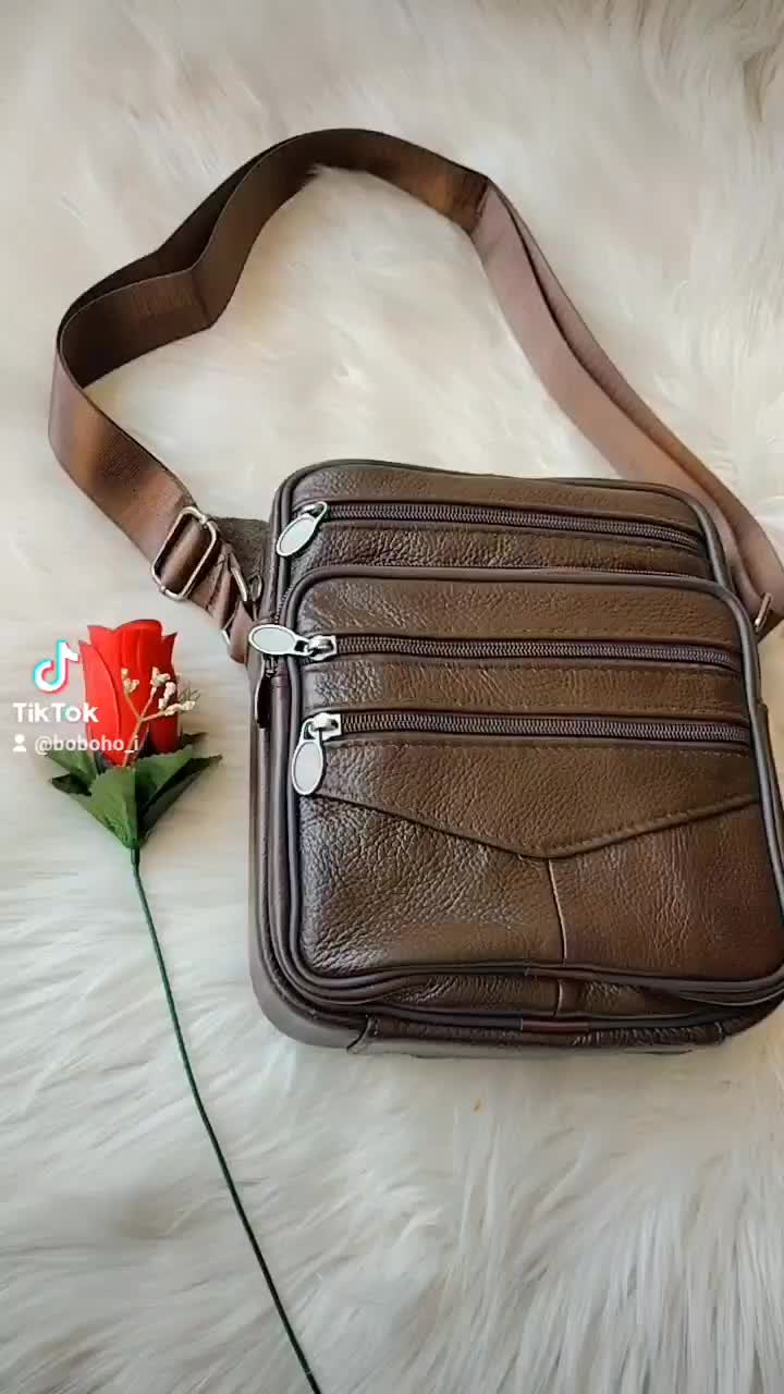 tas kulit sapi pria wanita selempang pinggang multifungsi bisa cod