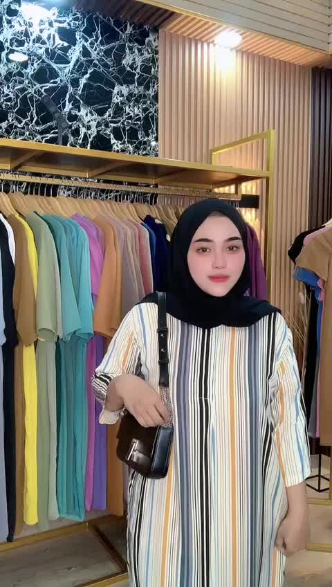 Daster Wanita Rayon Premium Lengan 3/4 dengan Kantong dan Resleting - Gamis