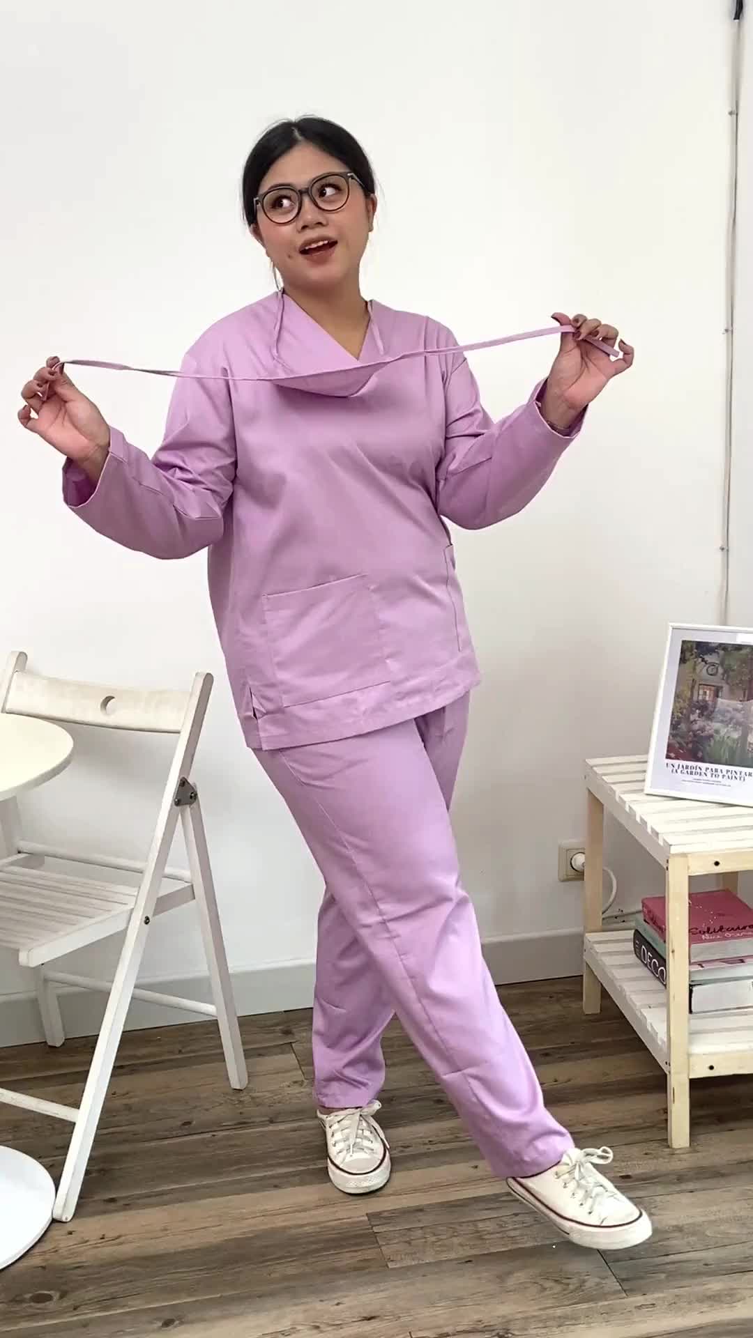 AERAMEDIKA - 5L Basic Scrub / Baju Jaga / Baju Medis / Seragam Oka / Scrub / klinik Setelan Lengan pendek panjang Celana Panjang Pria Wanita Unisex Kerja Perawat Nurse