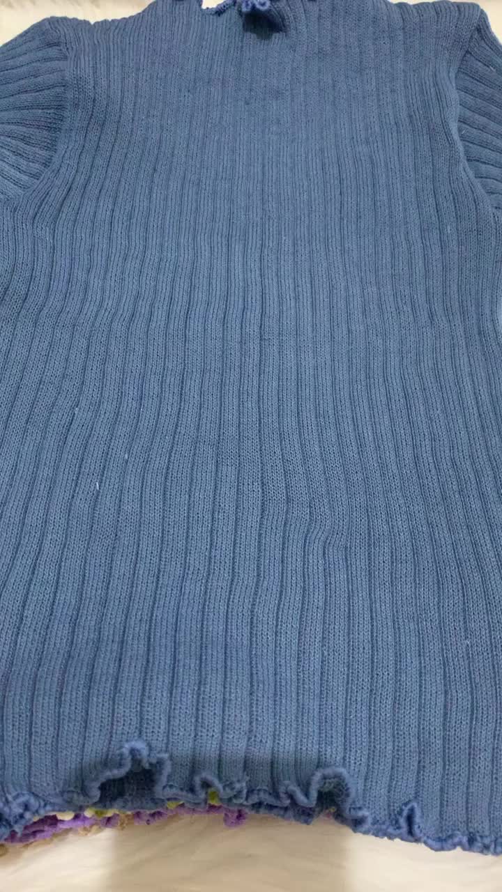 BAJU RAJUT ANAK PEREMPUAN LENGAN PENDEK GAYA KOREA JISOO TEE Santai Polos Hitam Putih Dress