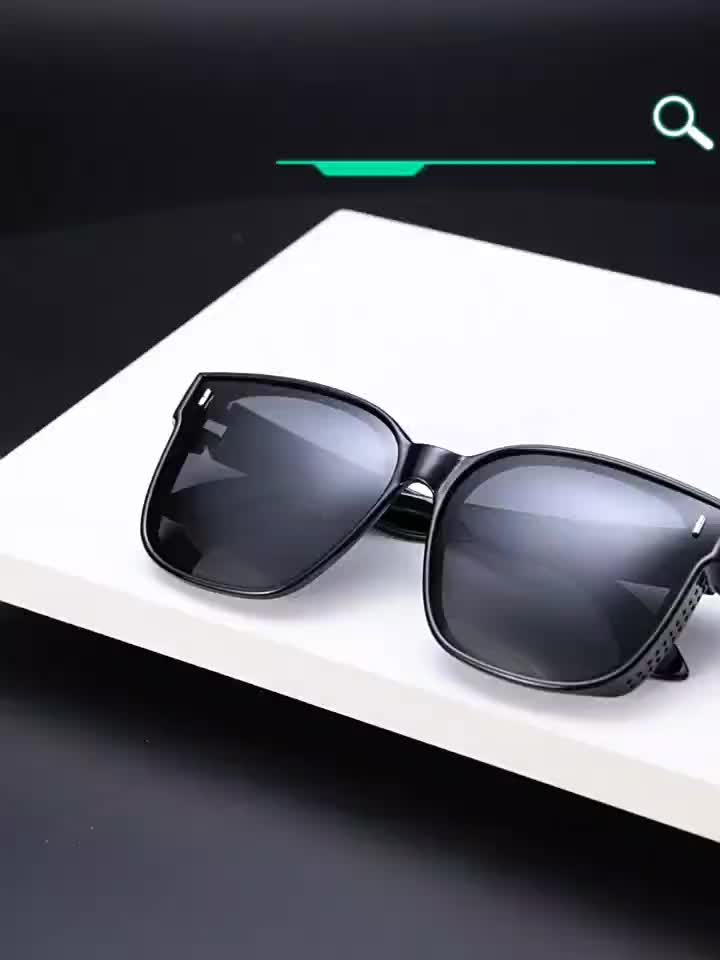 Sunglasses Lensa Polarized Anti UV Frame Aviator Unisex Bonus Pouch Hitam Kacamata Plastik Eyewear Plastik