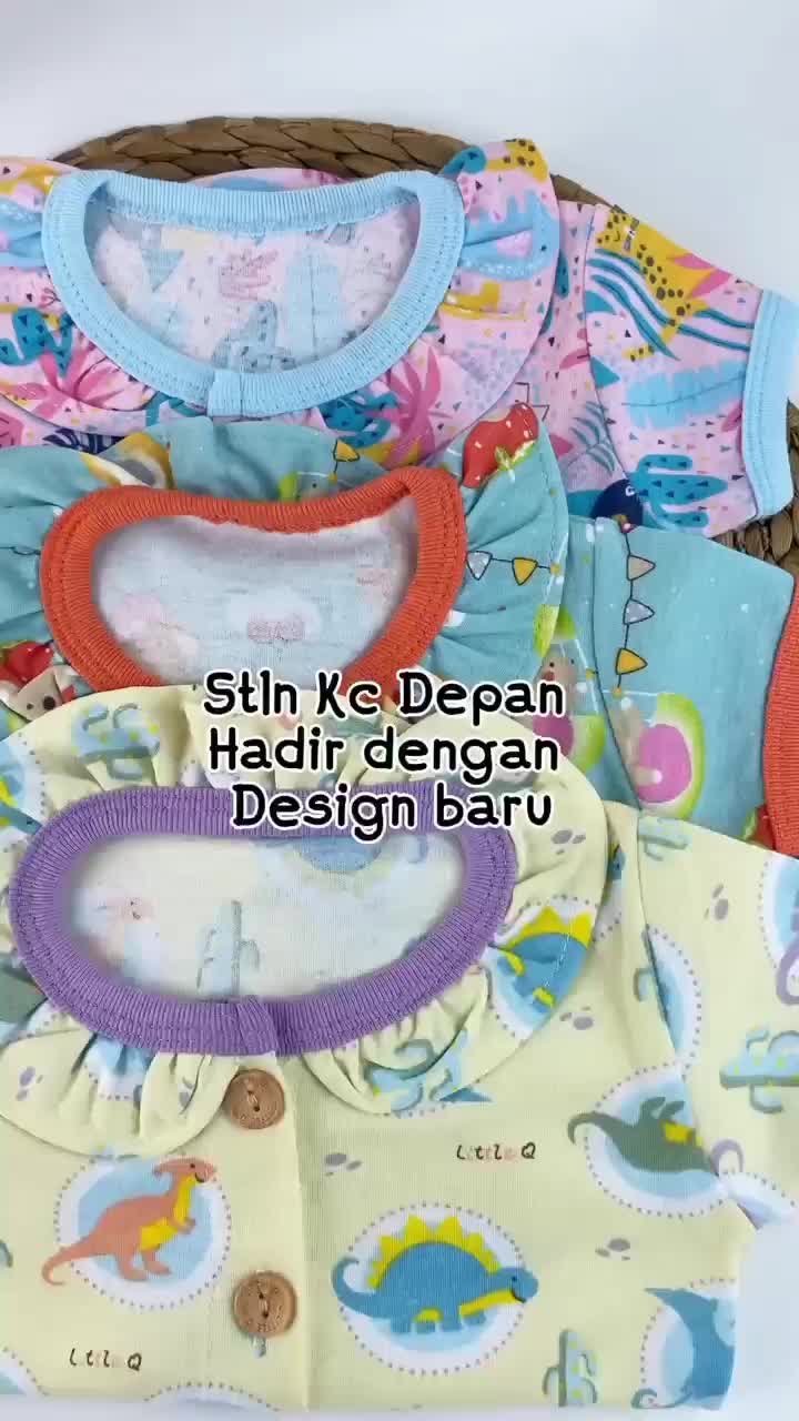 Little Q - BIS Rampel Baju Bayi Pendek Kancing Depan Celana Pendek Fashion Perempuan