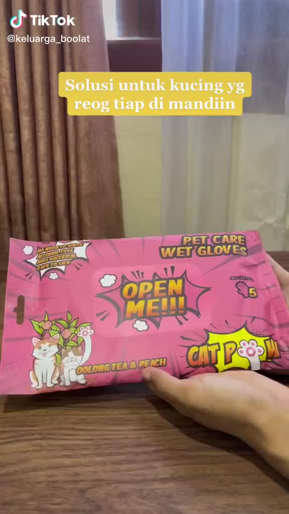 CATPOW Pet Wet Gloves (Mandi kucing & anjing anti reog) isi 5 sarung tangan