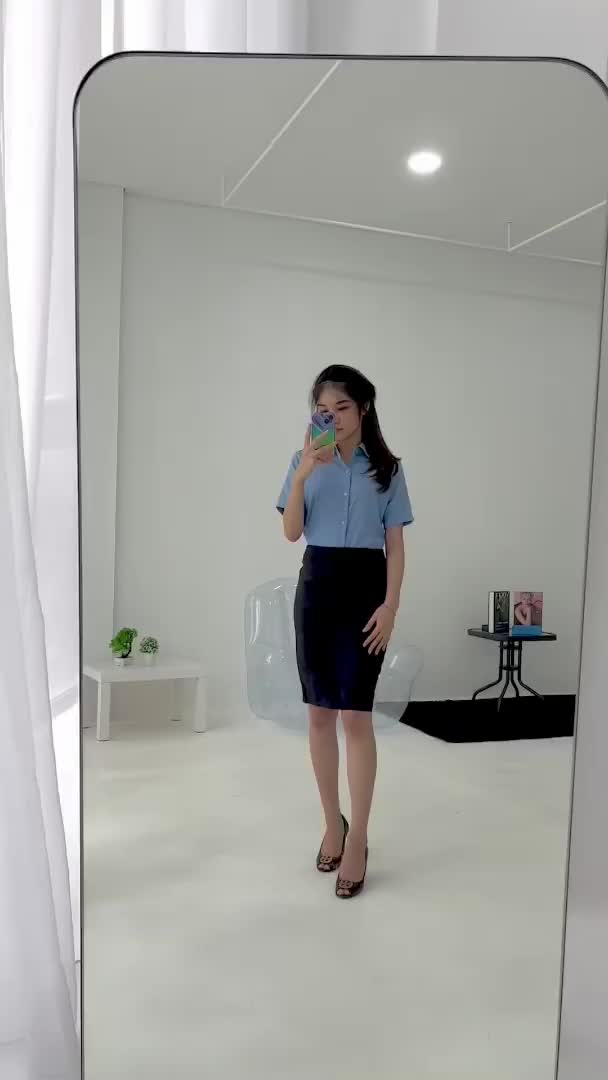 Kemeja Lengan Pendek Wanita Korean Style Shakila Twill Nyaman - Atasan Kemeja Putih Formal By JaFashion