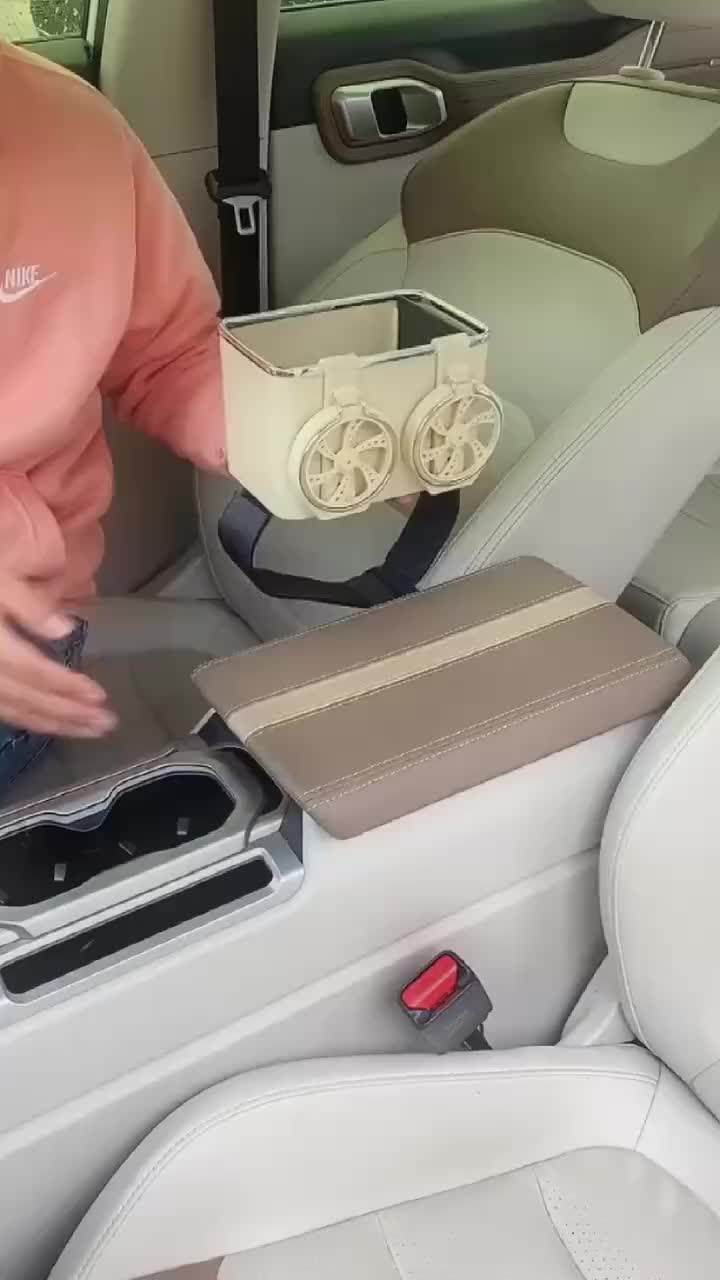 Kotak Tempat Minuman Dengan Dua Pegangan Cangkir Aksesoris Interior Sandaran Tangan Mobil/ Box Tissu multifungsi| Kotak Penyimpanan Tisu|