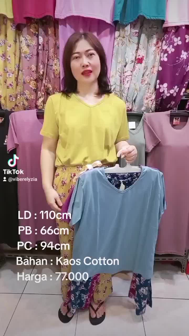 Anne Claire Setelan CP Kulot Kaos Celana Panjang Wanita Baju Pendek Nyaman