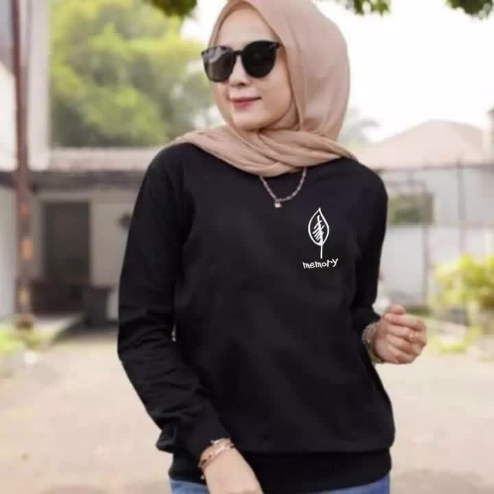 BAJU LENGAN PANJANG WANITA TRENDY MEMORY GIRL TERBARU / BAJU DISTRO WANITA / BAJU LENGAN PANJANG HIJAB Motif Digital Printing Sablon Lembut