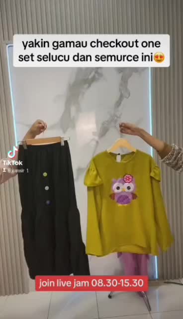 Setelan Rok Anak Usia 6-13 Tahun Bahan Crinckle dengan Atasan Tunik Cantik untuk Anak Perempuan Fashion