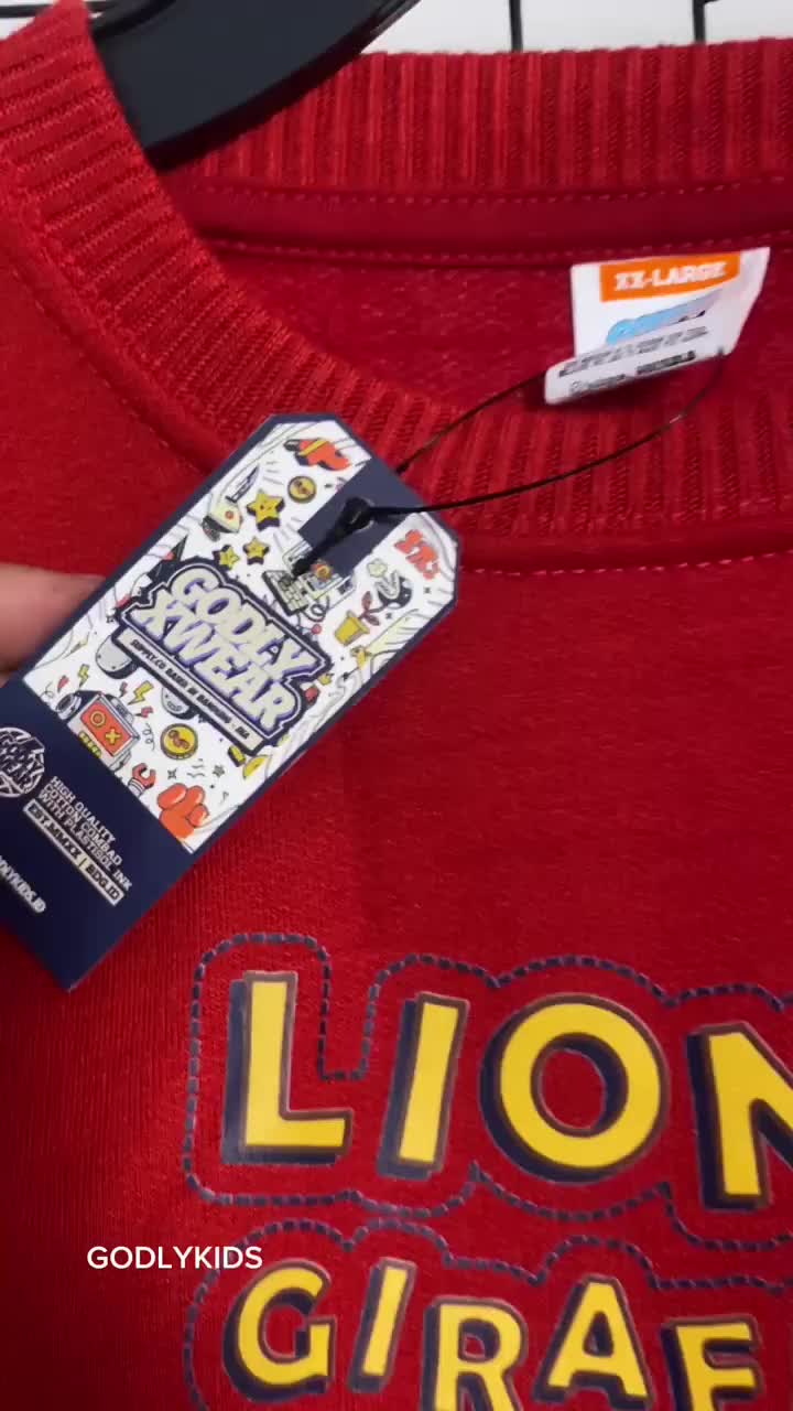 Sweater Anak LION & GIRRAFE 1-12th / Bahan Katun Fleece / REALPICT godlykids