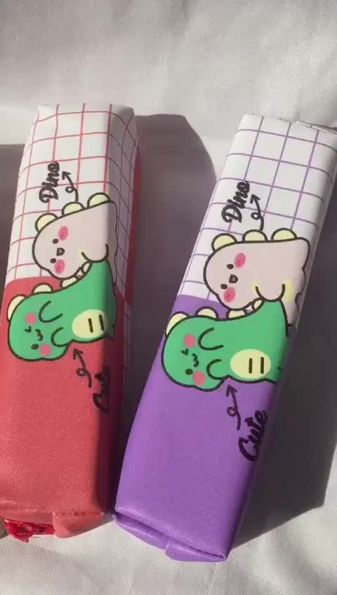 Kotak Pensil Anak Sekolah TK SD 2D Motif Lazy Stars Lucu Stationery Kanvas Alat Tulis Mini Pencil Case Resleting 21x6x5cm