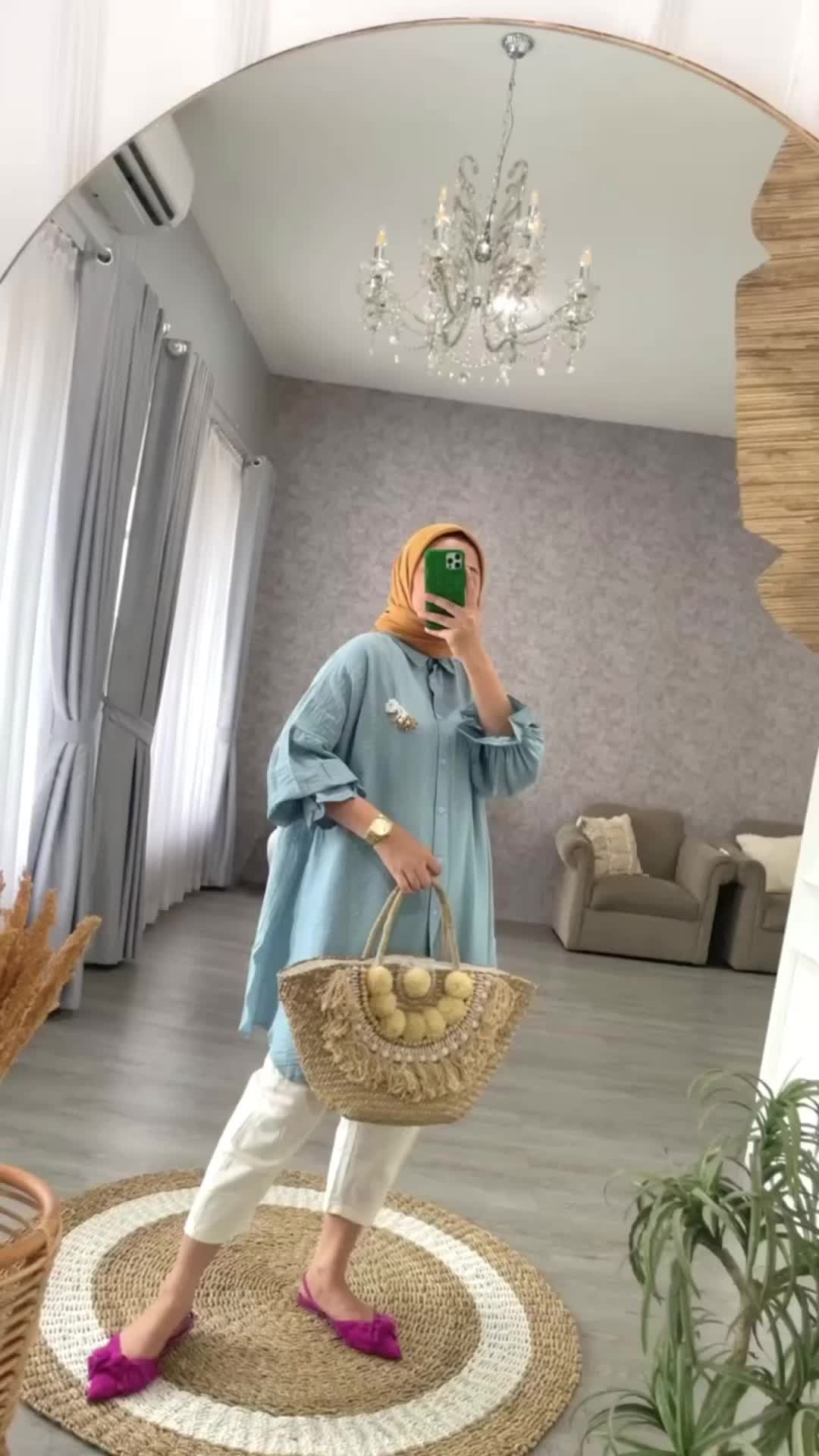 MISSCHICS ZRA TUNIK Kancing Linen Panjang