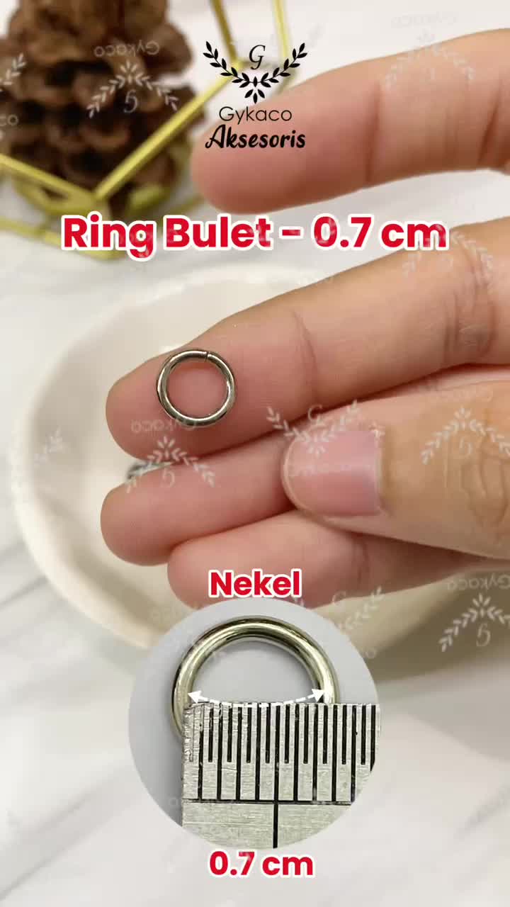 Asesoris Tas Konektor Ring Bulet 0.7 cm ** Qty 24 pcs ** - Connector / Cantolan / Gaitan / Kaitan - Aksesoris Tas