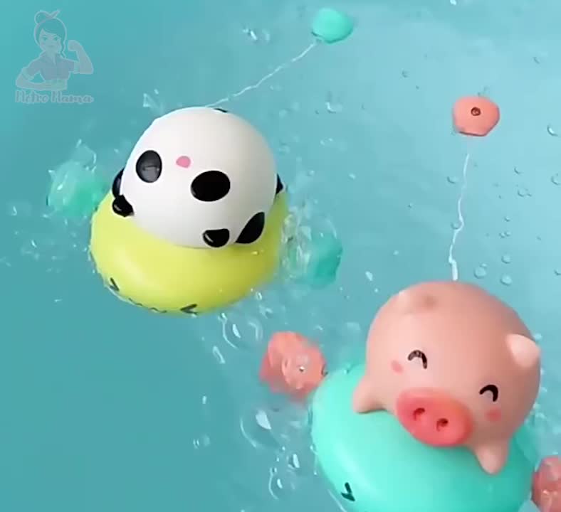 Mainan Air Anak Bayi Babi Tarik Mandi Lucu Original - Aman untuk Bayi dan Anak-anak
