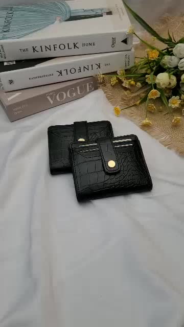 Genie Wallet - Dompet Lipat Wanita - Dompet Wanita Mini bahan croco - Dompet Mini Kancing - Dompet Kartu Kulit