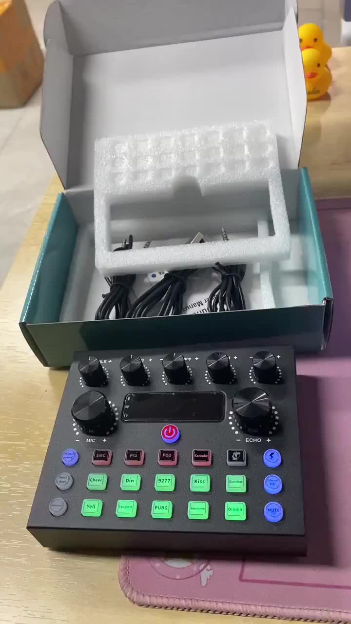 Bonkyo V8S+M996 SoundCard Set Bluetooth Audio USB Eksternal dengan 112 Jenis Suara & 18 Efek Suara untuk Laptop & PC - Mikrofon USB Kardoid & Kontrol Suara Lengkap