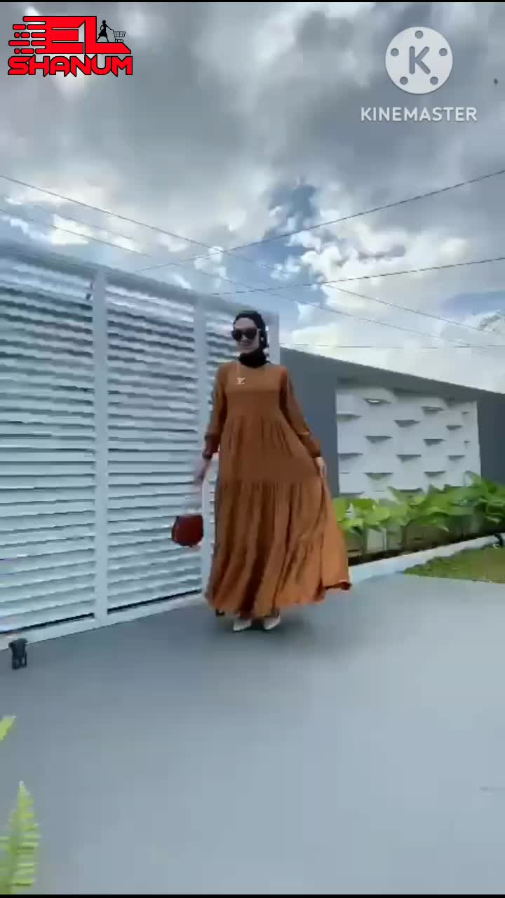 Gamis Syari Twill Polos Terbaru Rayon Kandel Super Premium Gamis Jumbo Busui Lengan Panjang Kerut / Baju Muslim Wanita Kekinian 2024 Hitam Putih Dress Lebaran