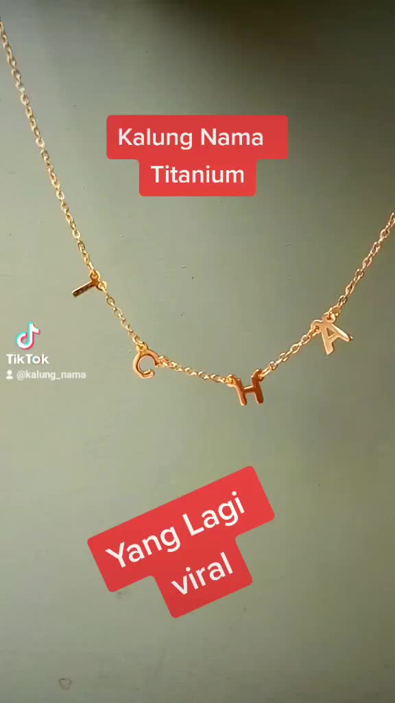 ( Beli 1 Bonus 1 Cincin ) Kalung Nama Titanium Custom Model Rumbai Prilly Perempuan Ulang tahun Liontin Rantai Gold Silver Dewasa