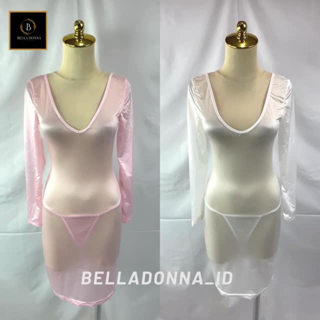 Piyama Lingerie LILITH Wanita bahan nilon sliim fitting polos wanita