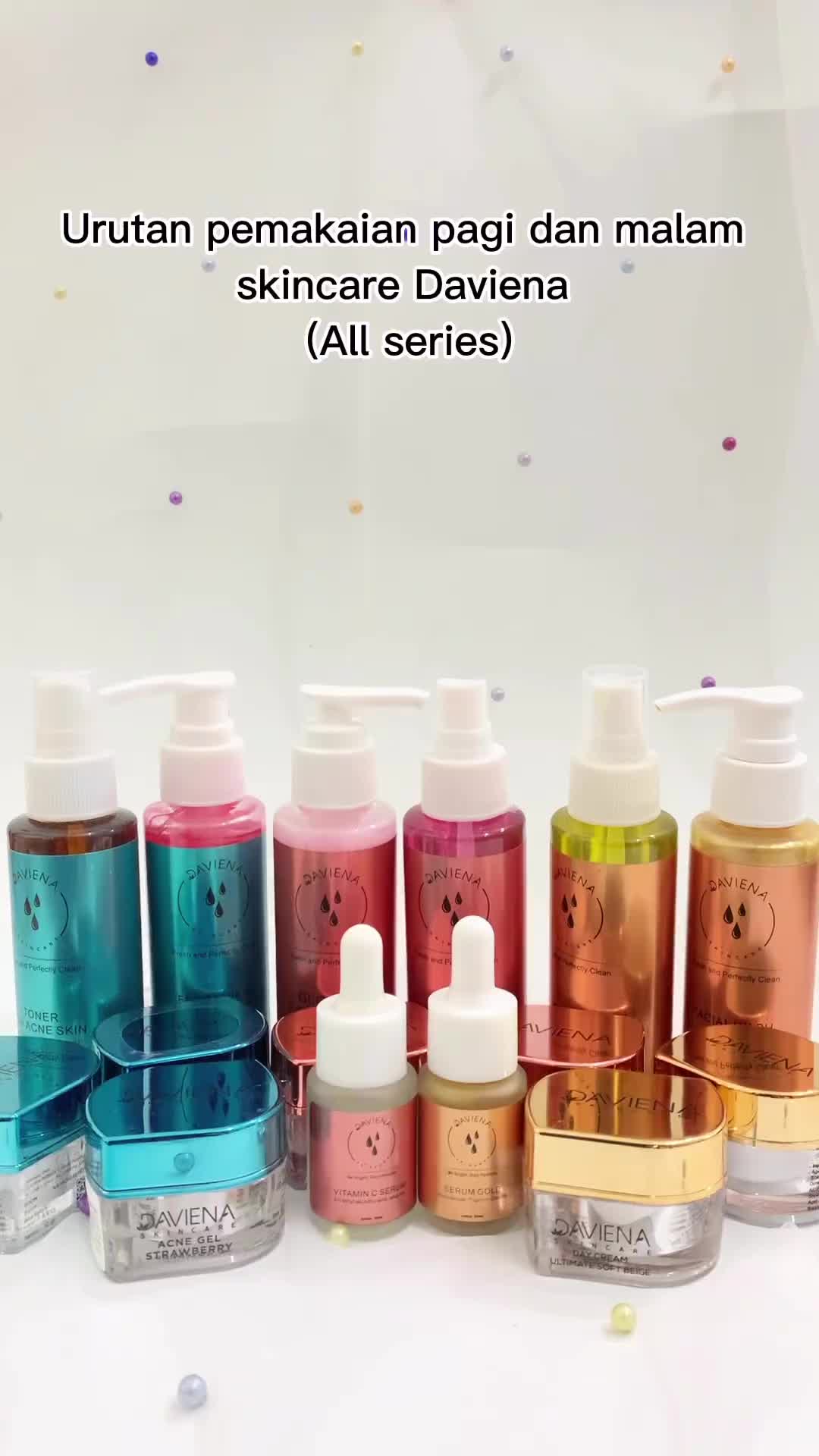 GLOWING SERIES DAVIENA SKINCARE | MENCERAHKAN NORMAL KERING | BERMINYAK KOMBINASI | kit perawatan kulit Membantu Mencerahkan Kulit Mengencangkan