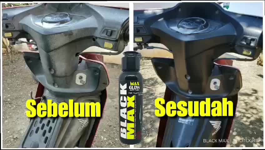 Penghitam dashboard motor/mobil PERMANENT 100ml Maxglow