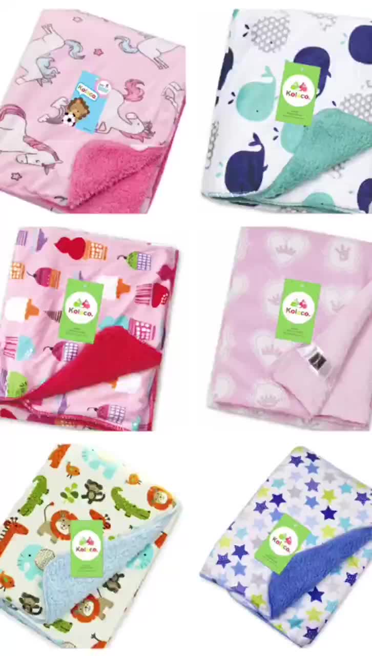 selimut bayi double layer polyester 100% selimut bulu lembut halus motif lucu Balita Merah go