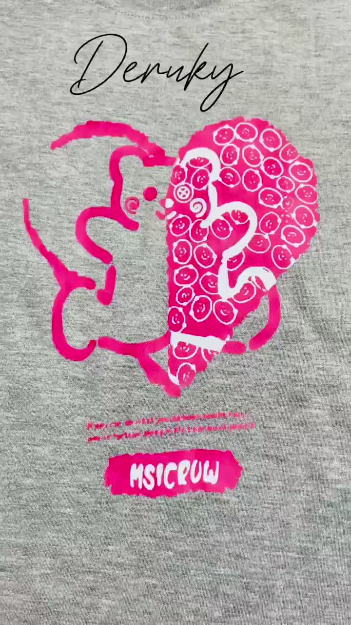 Baju Atasan Kaos wanita lengan pendek/baju wanita Santai Printing  Spandex Digital Nyaman LOVE Combed Panjang T-Shirt Distro Polos Simple