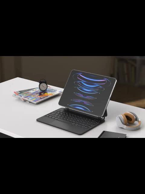 GOOJODOQ 2025 New Magic Keyboard Case For iPad Air 4 Air 5 iPad Pro 11 2021 Floating Cantilever Keyboard Cover wireless bluetooth keyboard