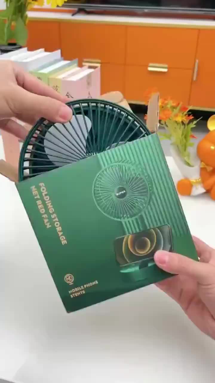 Kipas Angin Mini Kipas Meja Kipas Angin Portable Putar Mini Hijau Kuning