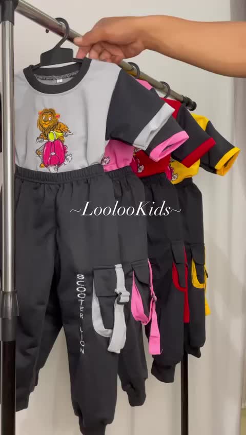 Jogger Setelan Anak 6 Bulan - 7 Tahun Bordir Scooter Unisex Laki Laki Perempuan - Sweater Lengan Pendek Celana Panjang Baju Cowok Cewek Katun