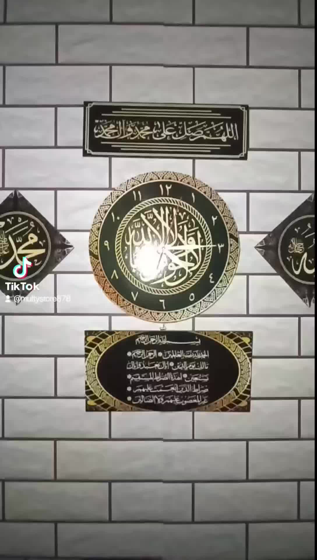 Jam Dinding Kaligrafi 7in1-Jam Dinding Bulat Panel unik