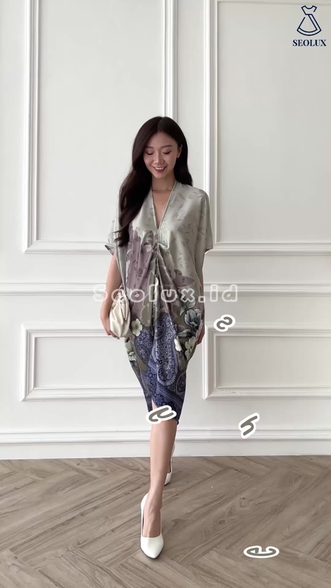 SEOLUX - VN992 - Batik Kaftan Satin Midi Party - ALLSIZE
