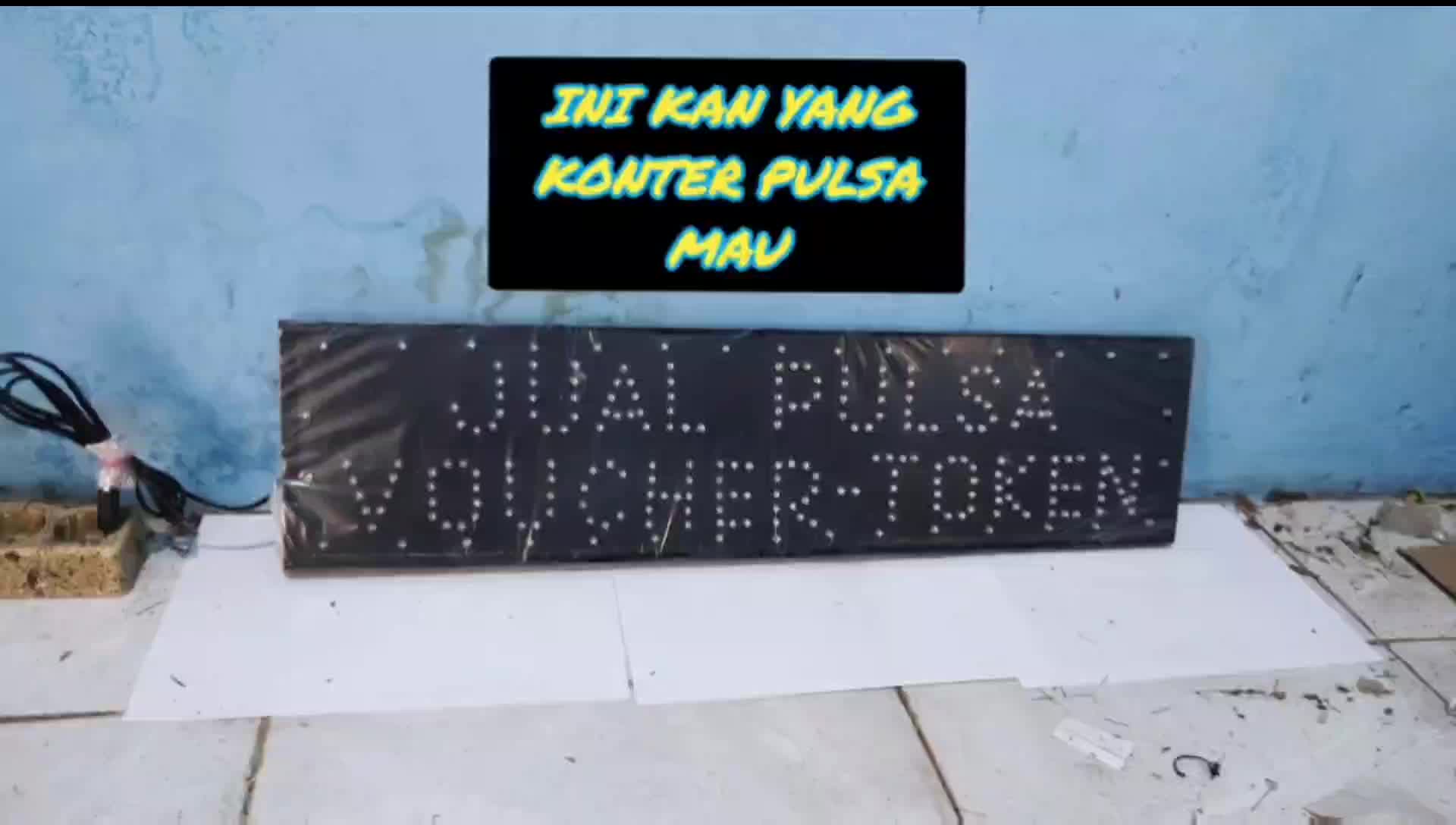 tulisan lampu LED konter JUAL PULSA VOUCHER TOKEN new